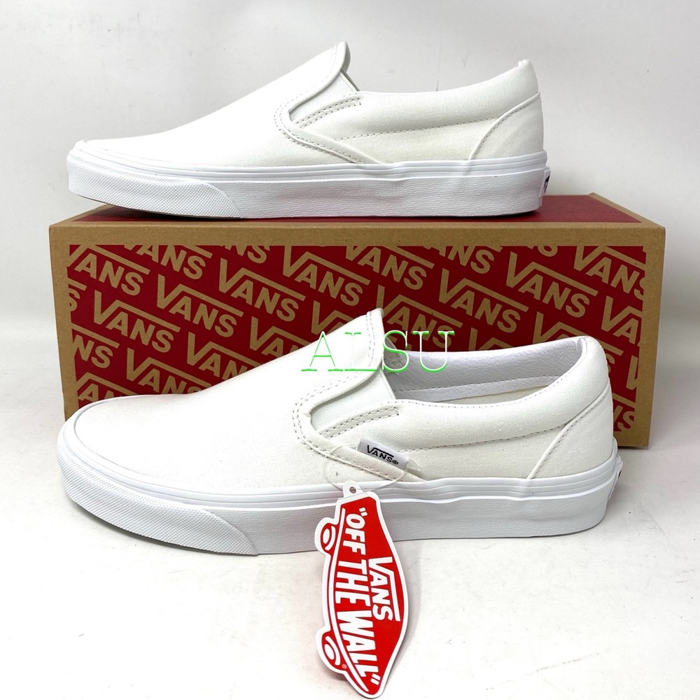 VANS Classic Slip On Canvas True White Casual Shoes Men’s Size VN000EYEW00 - Picture 3 of 9